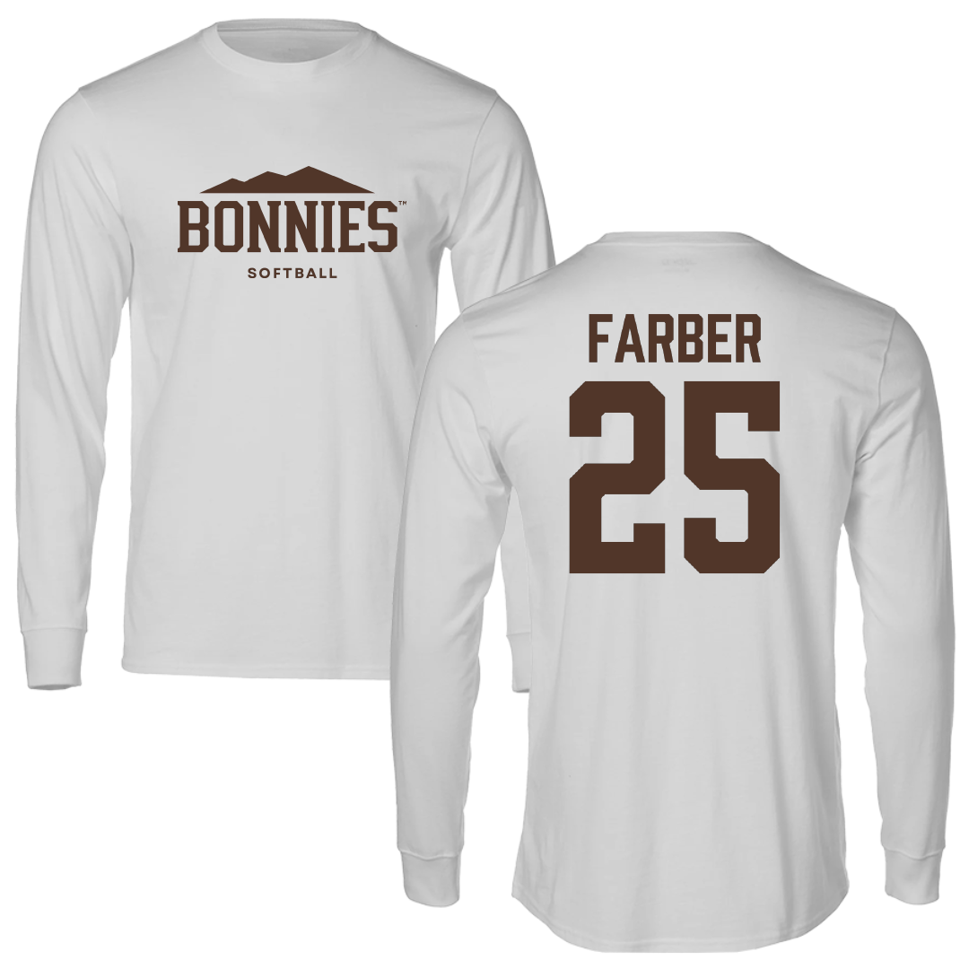 St. Bonaventure University Softball Light Gray Performance Long Sleeve - #25 Abby Farber