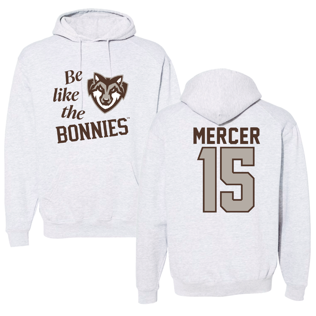 St. Bonaventure University Soccer Light Gray Be Like Us Hoodie - #15 Dean Mercer