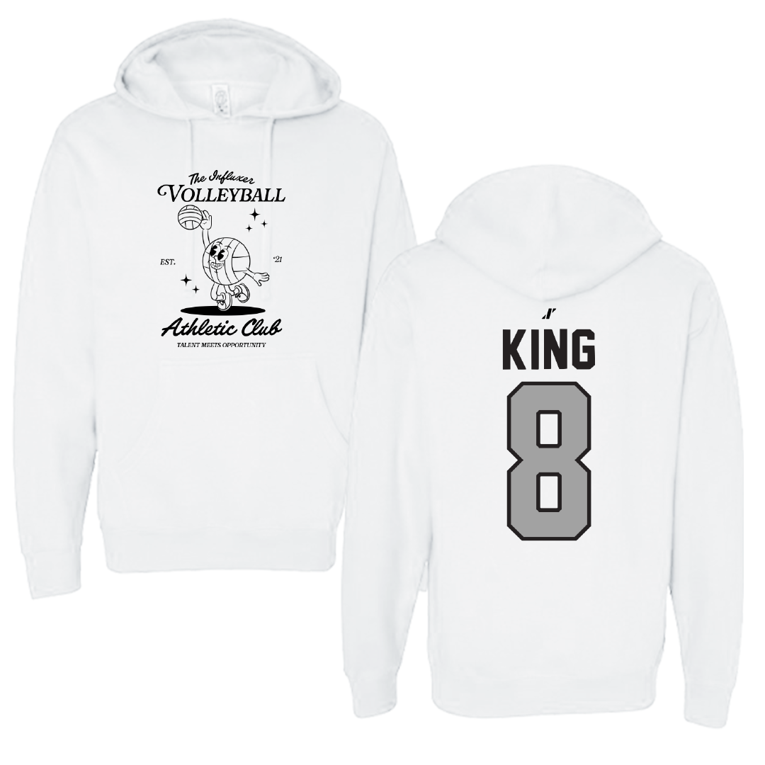 Volleyball White Influxer Athletic Club Hoodie - #8 Caleigh King