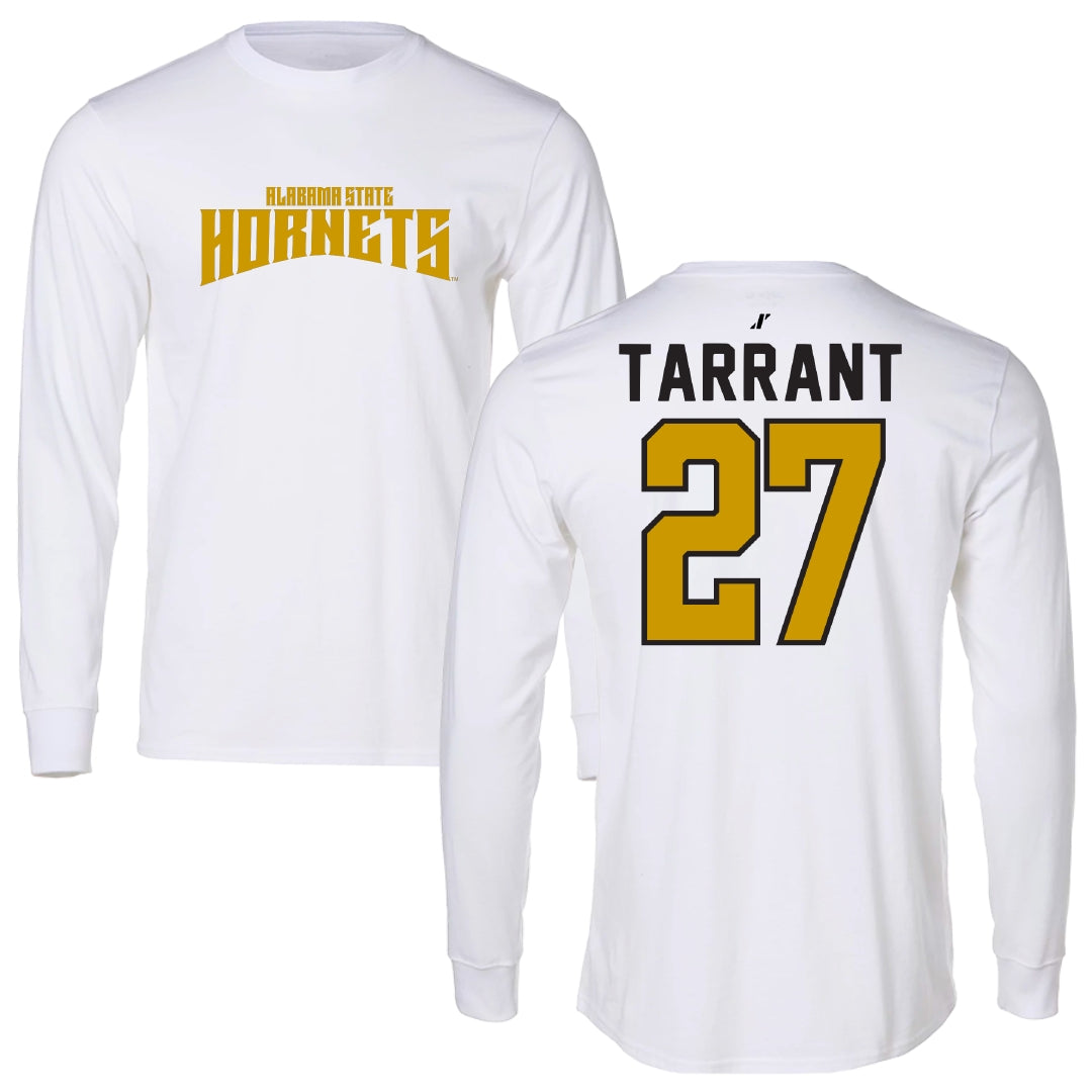 Alabama State University Football White Classic Long Sleeve - #27 Eric Tarrant