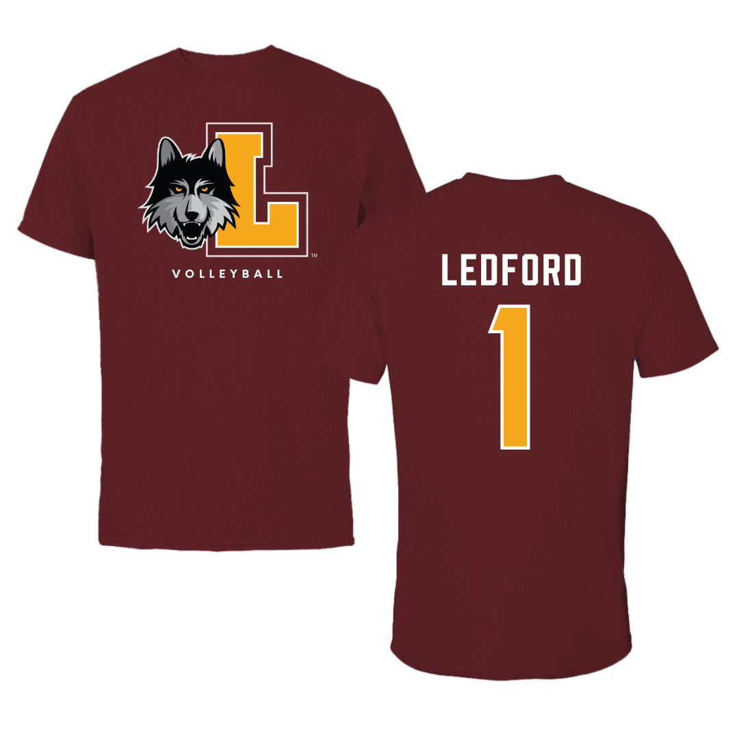 Loyola University-Chicago Volleyball Maroon Mascot Tee - #1 Charlie Ledford
