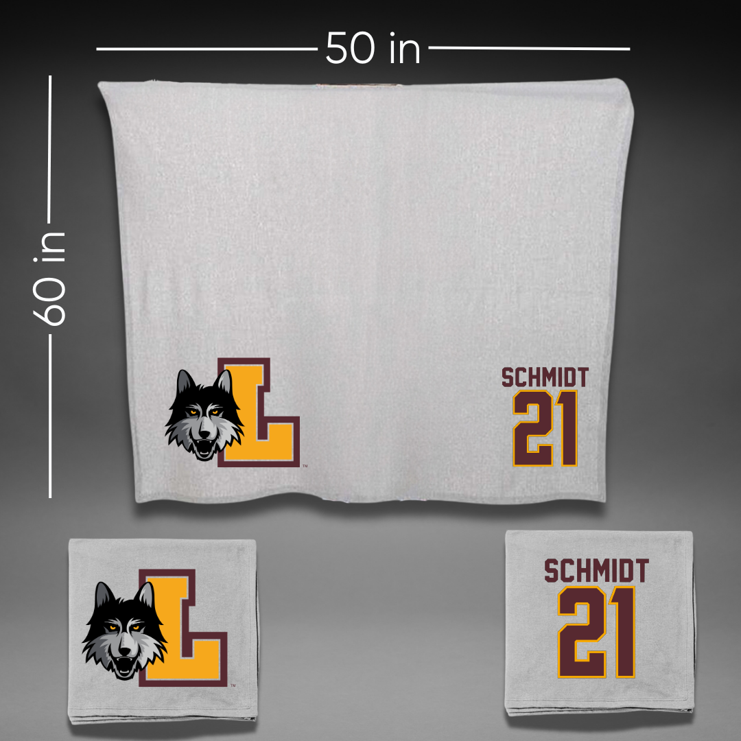 Loyola University-Chicago Soccer Gray Blanket - #21 Maggie Schmidt