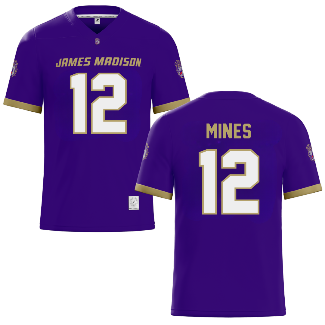 James Madison University Purple Football Jersey - #12 Jayden Mines
