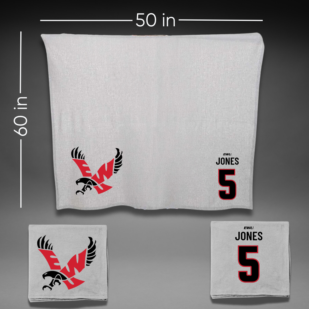 Eastern Washington University Football Gray Blanket - #5 Zion Jones