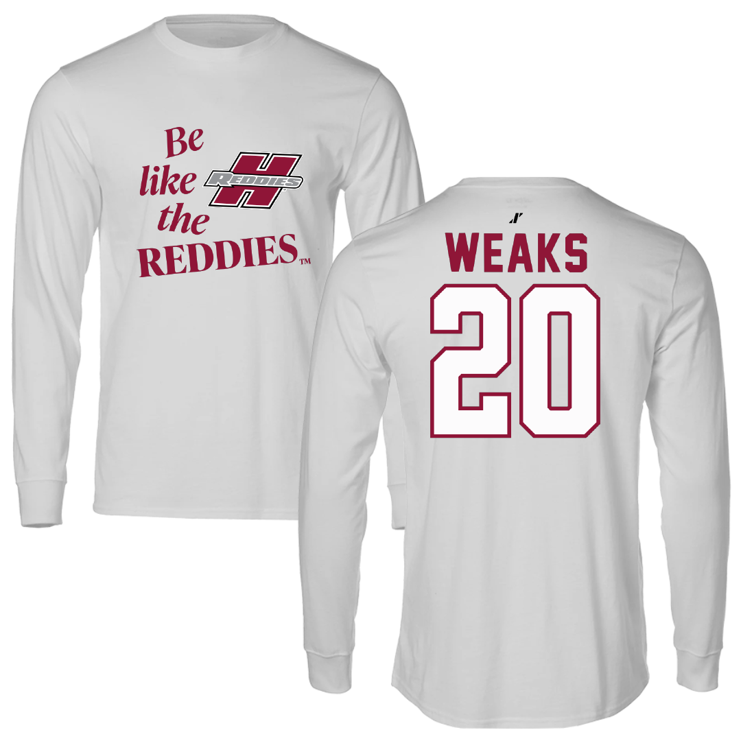 Henderson State University Baseball Light Gray Be Like Us Performance Long Sleeve - #20 Reese Weaks