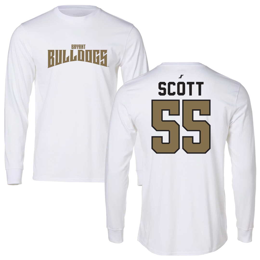 Bryant University Basketball White Classic Performance Long Sleeve - #55 Nia Scott