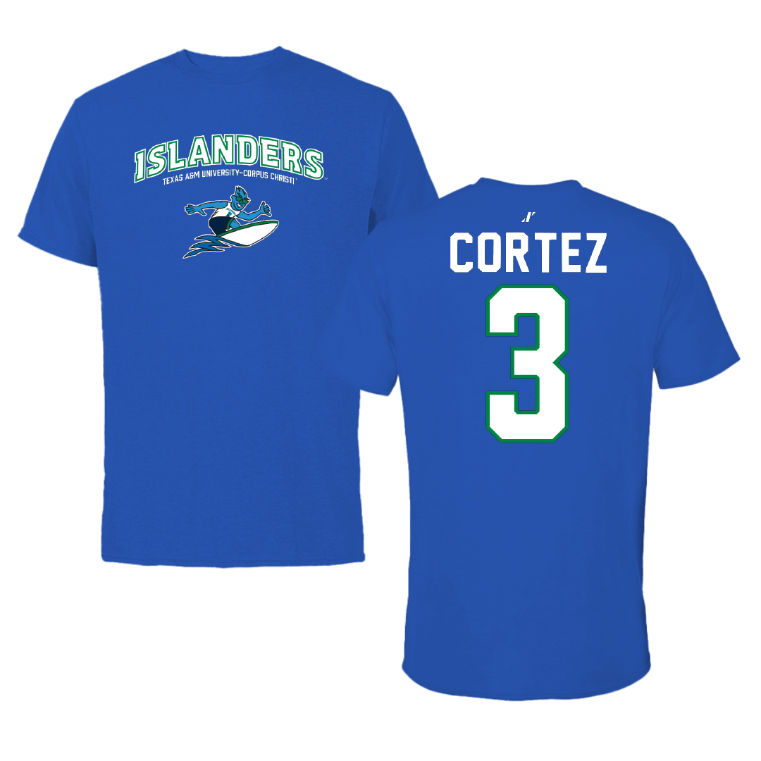 Texas A&M University-Corpus Christi Beach Volleyball Blue General Tee - #3 Elizabeth Cortez