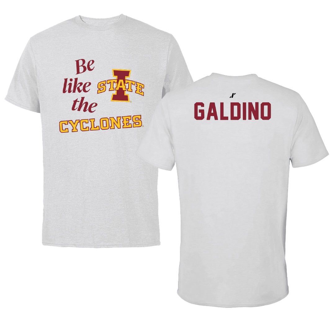 Iowa State University TF and XC Light Gray Be Like Us Performance Tee - Emanuel Galdino