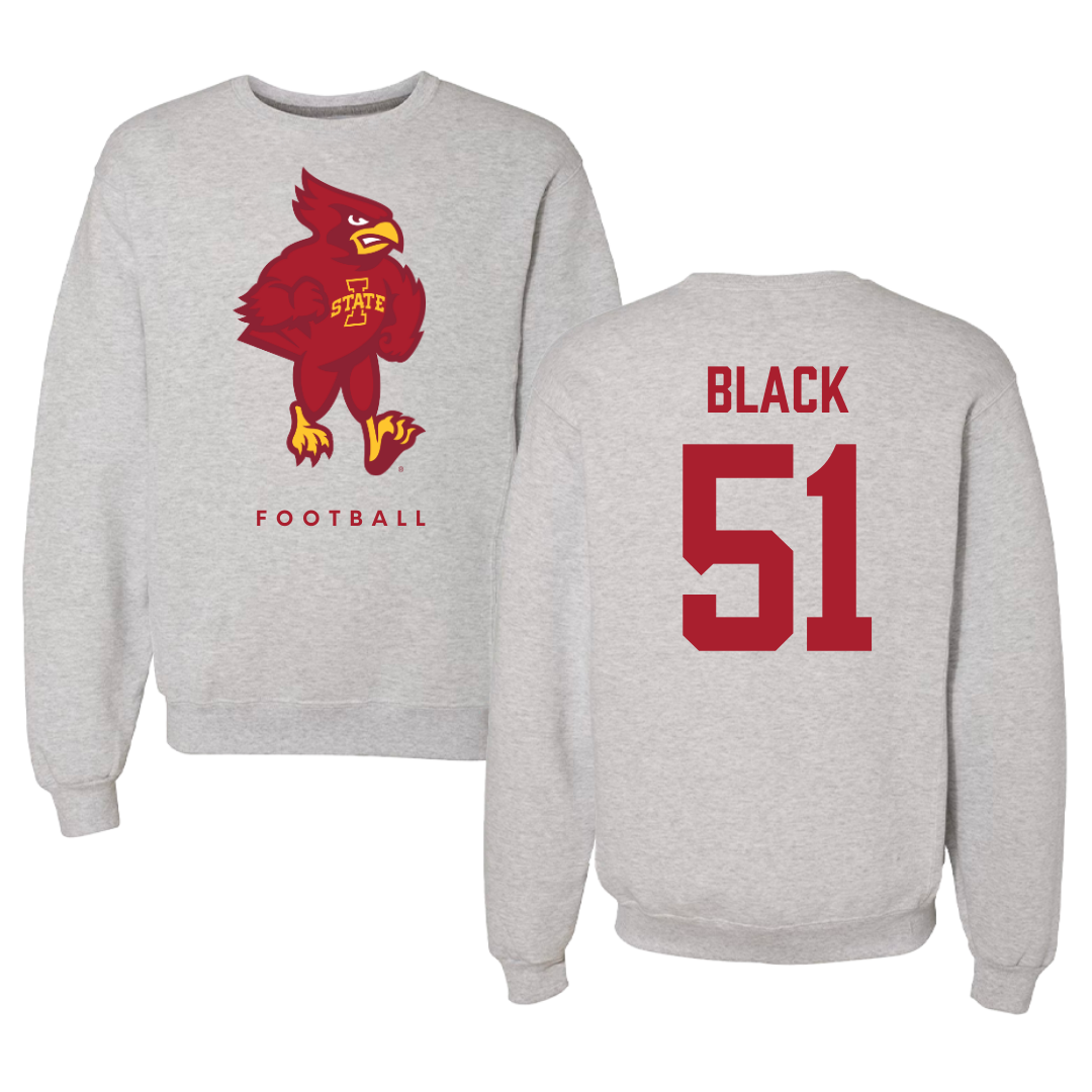 Iowa State University Football Gray Crewneck - #51 Brendan Black