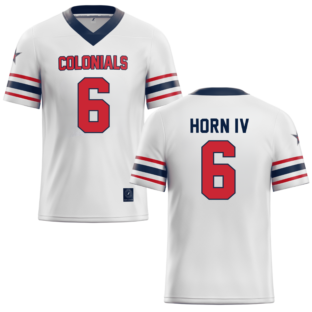 Robert Morris University White Football Jersey - #6 Will Horn IV