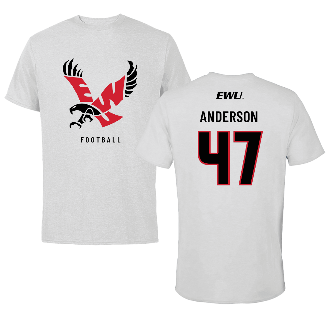 Eastern Washington University Football Light Gray Performance Tee - #47 Samarai Anderson