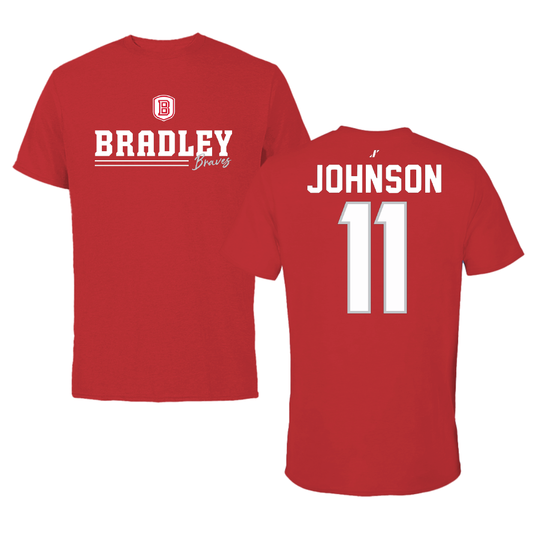 Bradley University Volleyball Red General Tee - #11 Abby Johnson