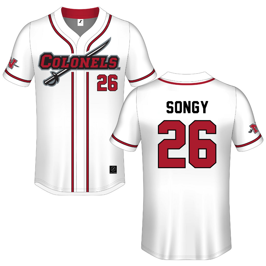 Nicholls State University White Button-Down Jersey - #26 Brynne Songy