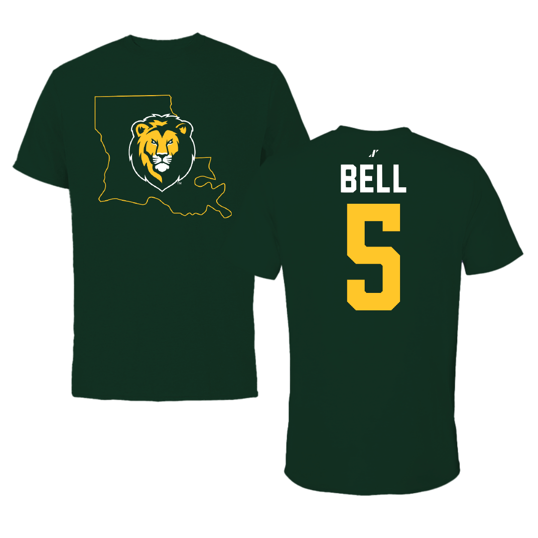 Southeastern Louisiana University Basketball Forest Green State Tee - #5 Taylor Bell