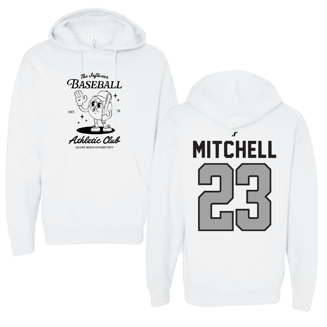 Baseball White Influxer Athletic Club Hoodie - #23 Cade Mitchell
