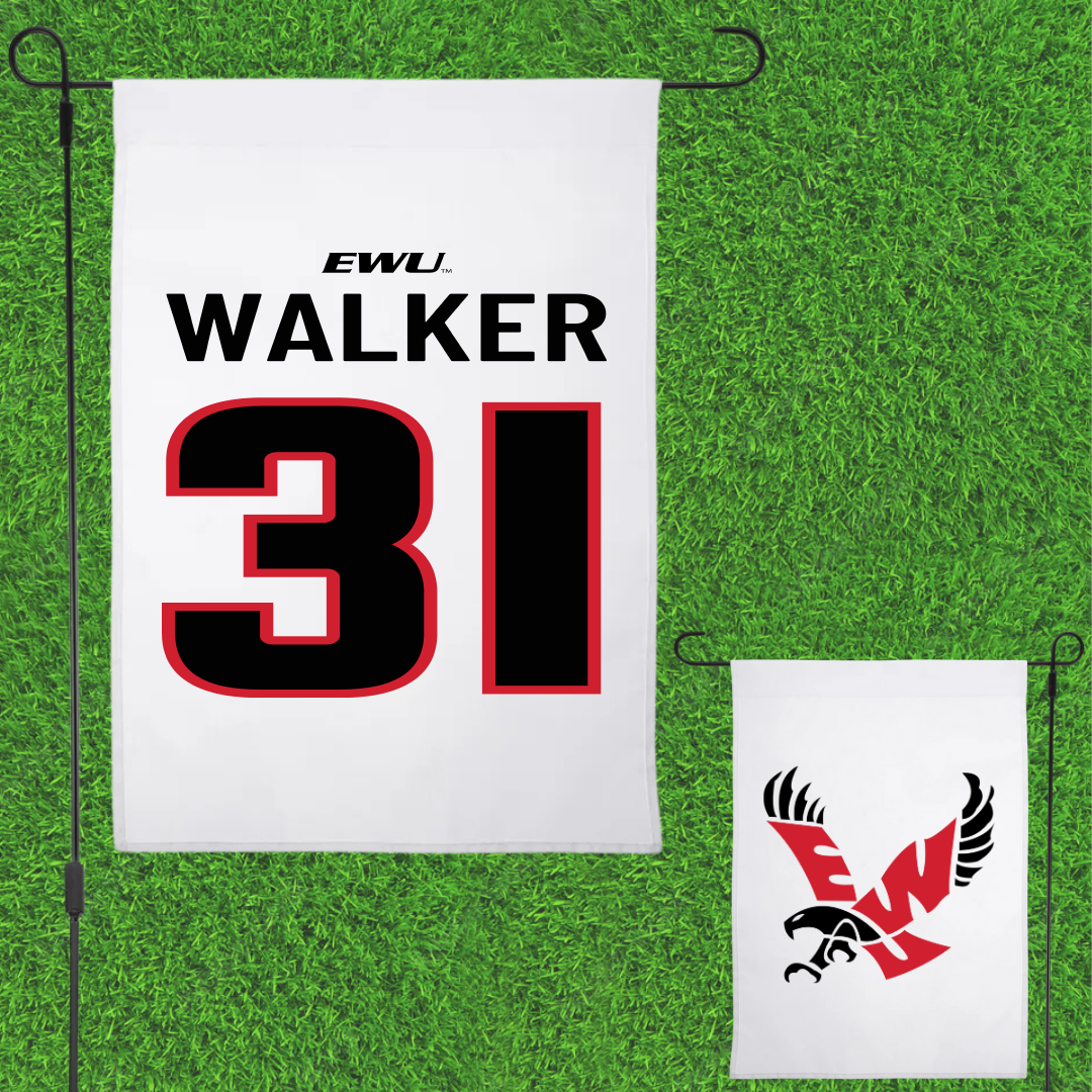 Eastern Washington University Soccer White Garden Flag - #31 Delani Walker