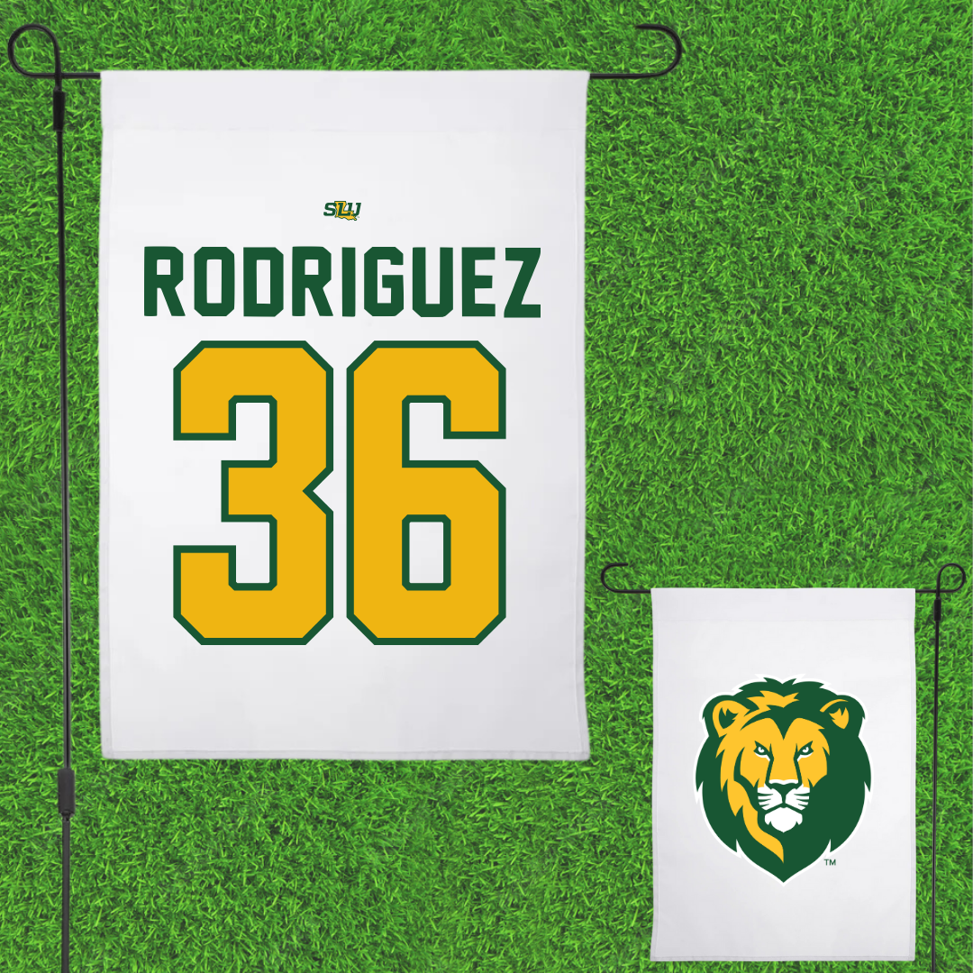 Southeastern Louisiana University Baseball White Garden Flag - #36 Jackson Rodriguez