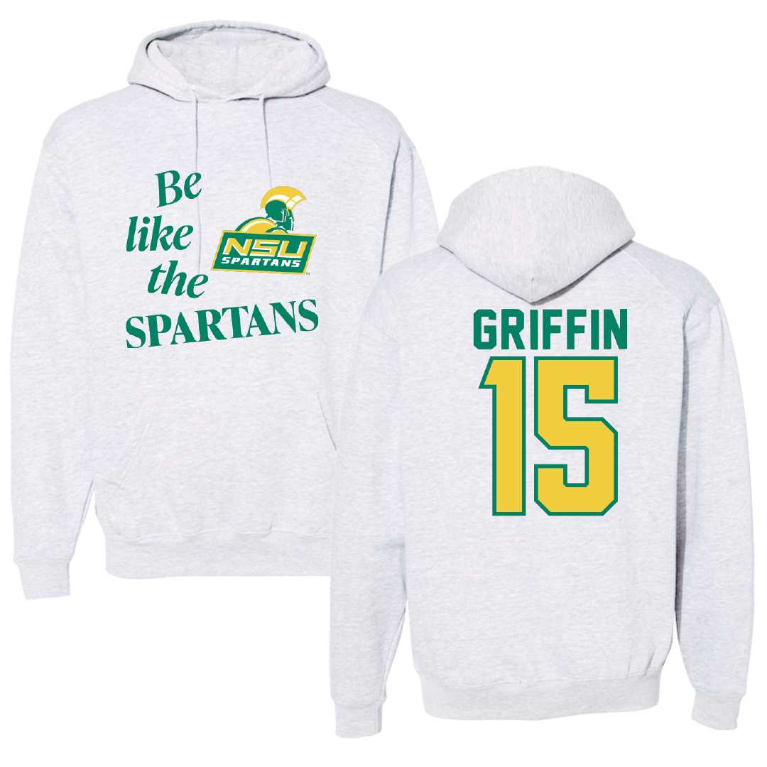 Norfolk State University Football Light Gray Be Like Us Hoodie - #15 Jordan Griffin