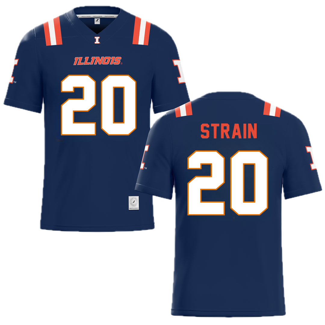 University of Illinois Blue Football Jersey - #20 Tyler Strain
