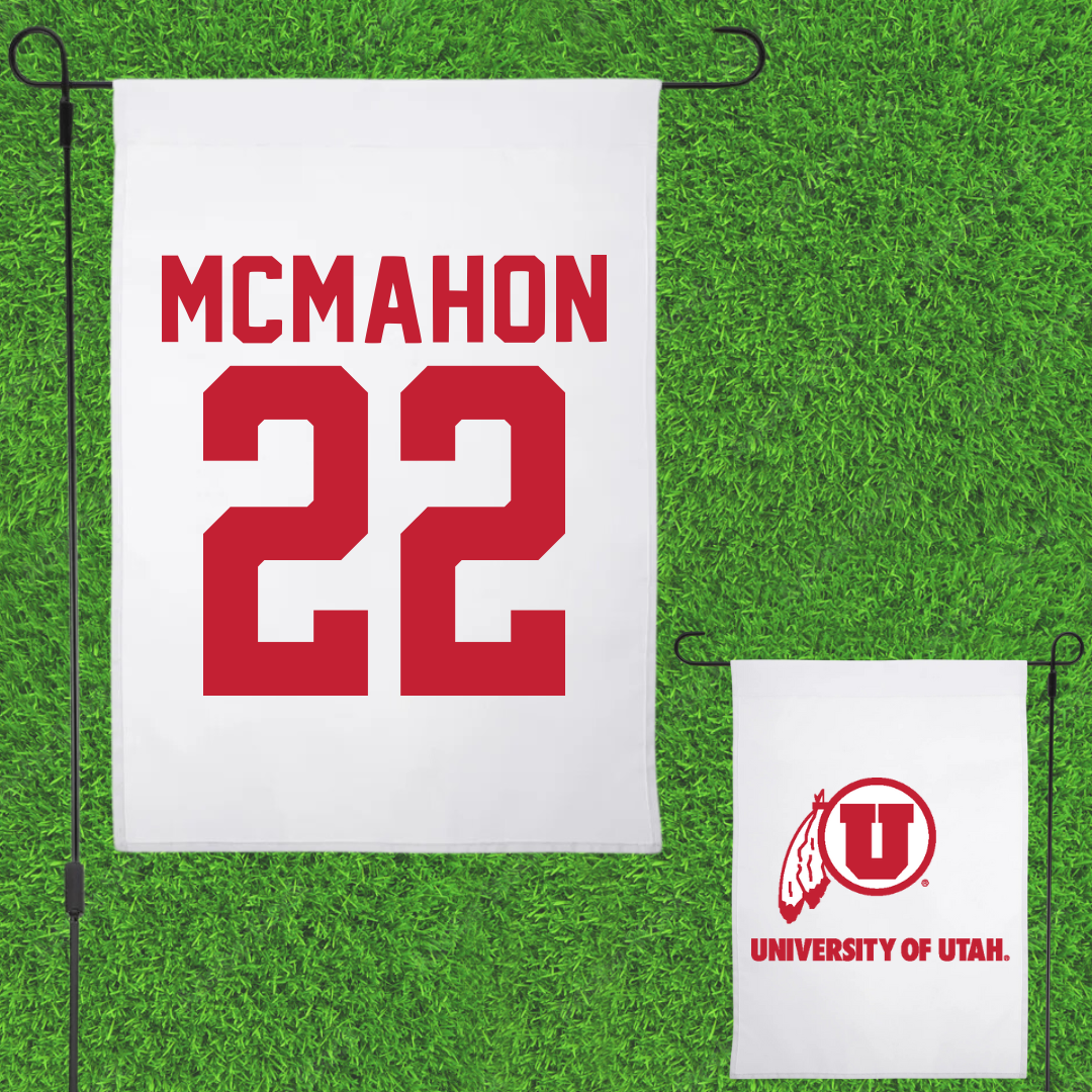 University of Utah Lacrosse White Garden Flag - #22 MJ McMahon