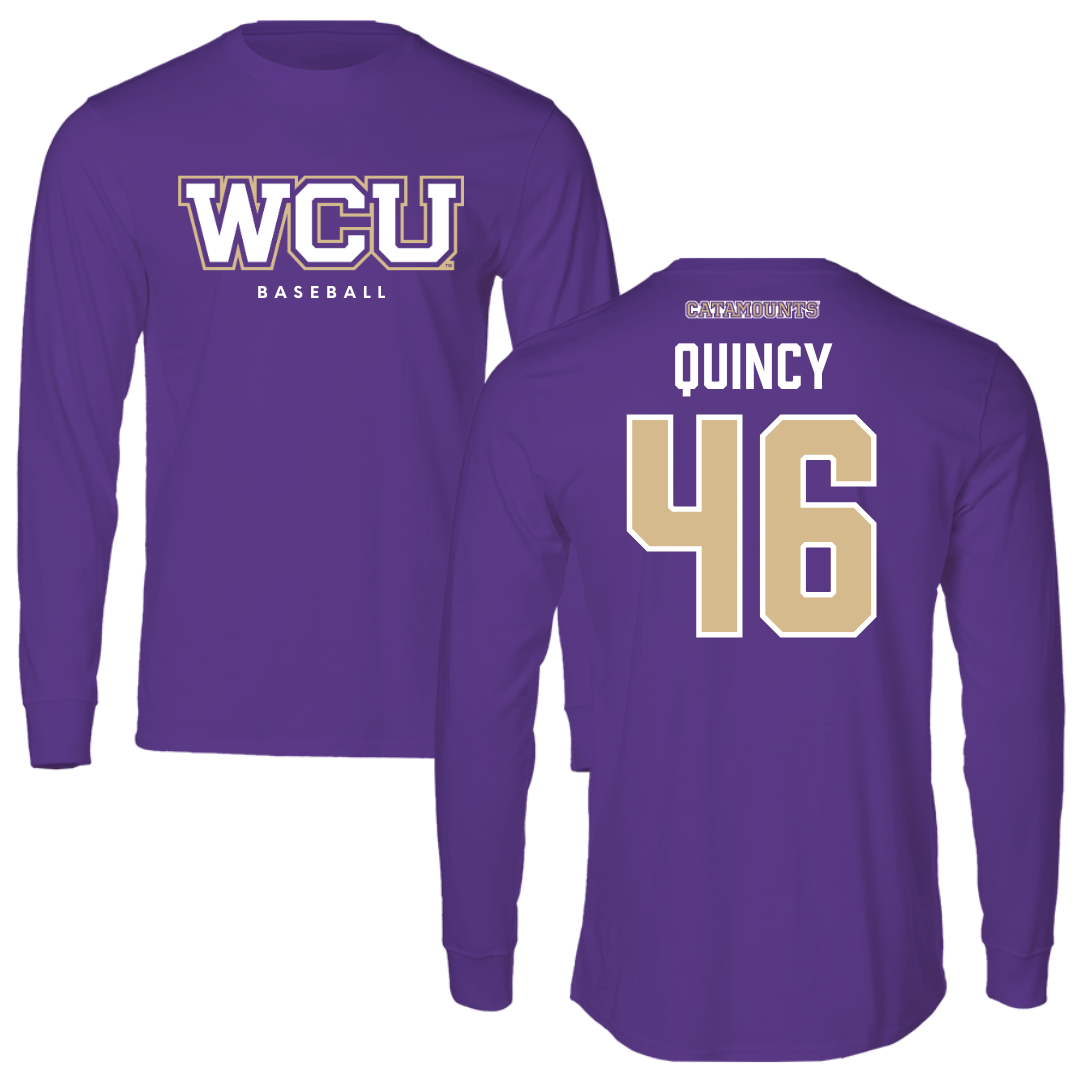 Western Carolina University Baseball Royal Purple Performance Long Sleeve - #46 Adam Quincy