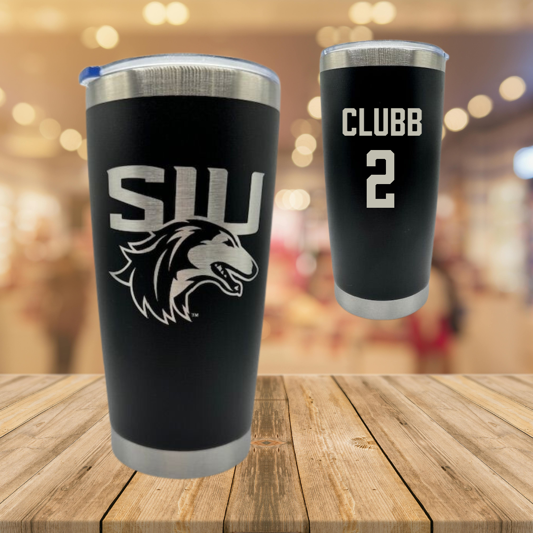 Southern Illinois University at Carbondale Basketball Black Stainless Steel Tumbler - #2 Paige Clubb