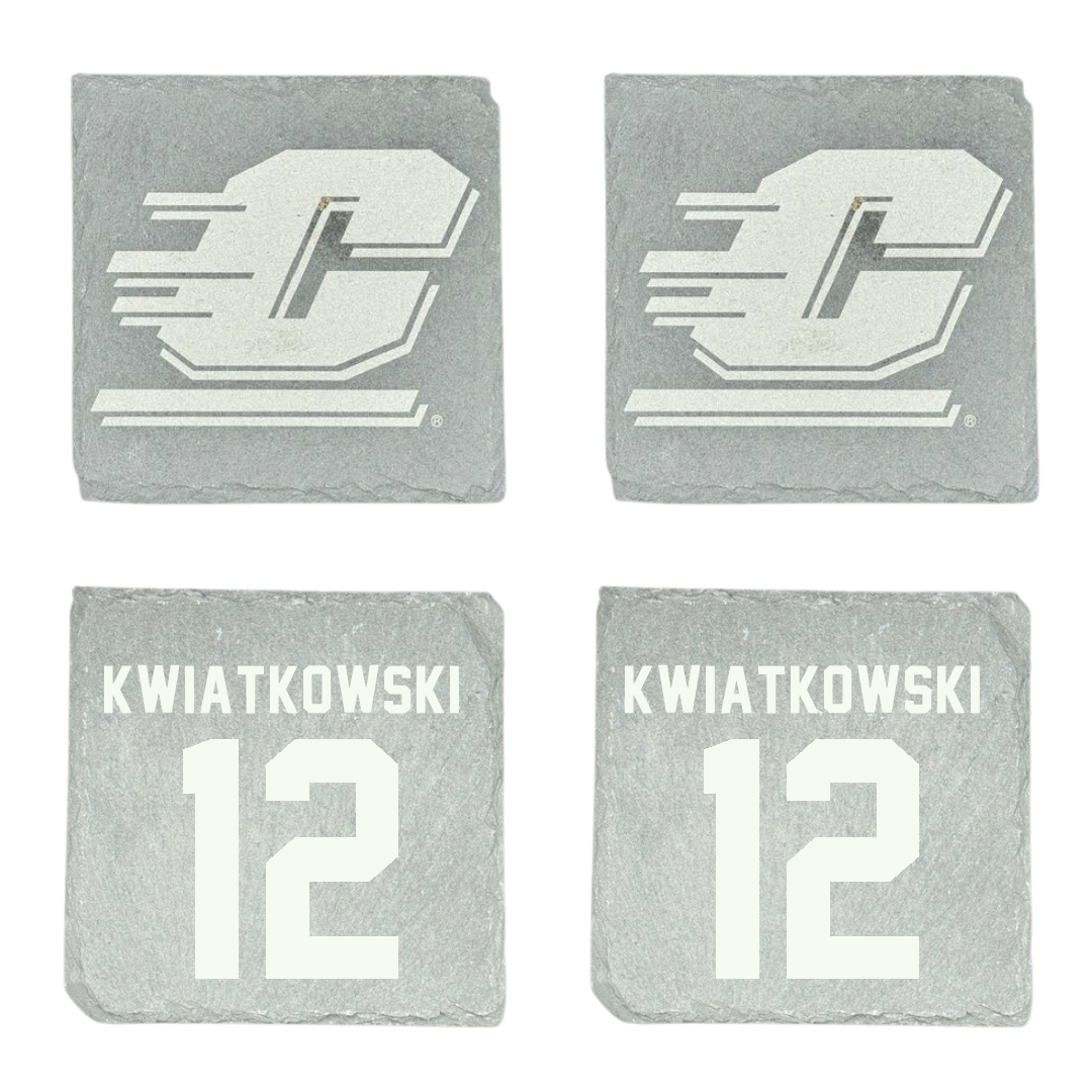 Central Michigan University Football Stone Coaster (4 Pack)  - #12 Jordan Kwiatkowski