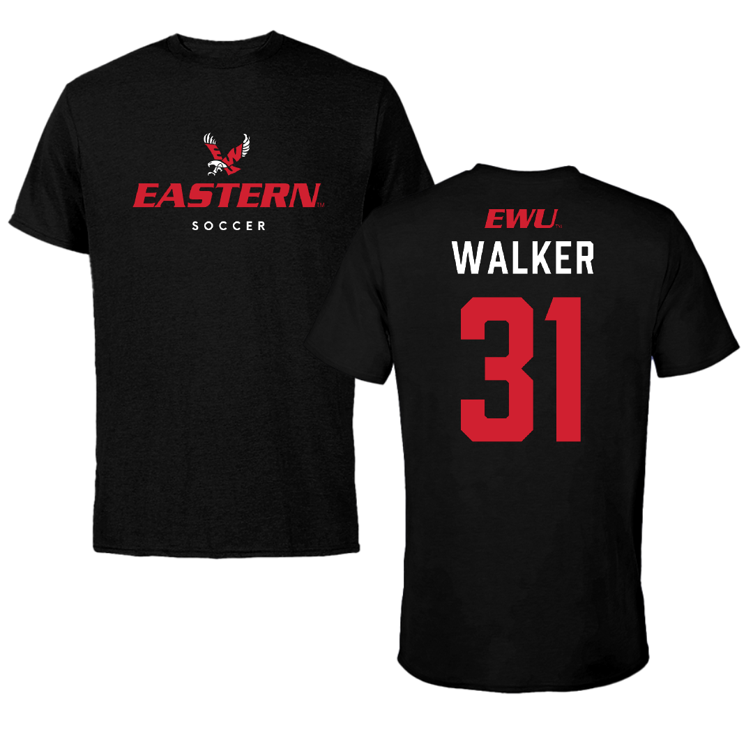 Eastern Washington University Soccer Black Eastern Performance Tee - #31 Delani Walker