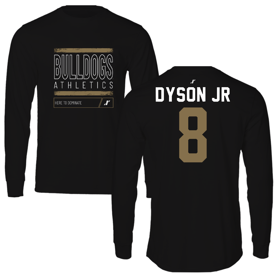 Bryant University Football Black Dominate Performance Long Sleeve - #8 Kenny Dyson Jr