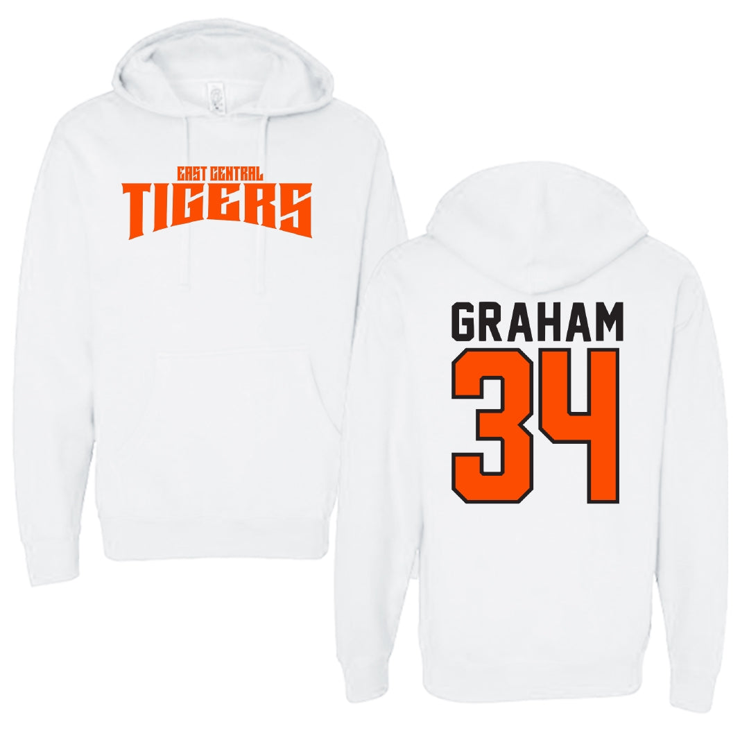 East Central University Football White Classic Hoodie - #34 Joshua Graham