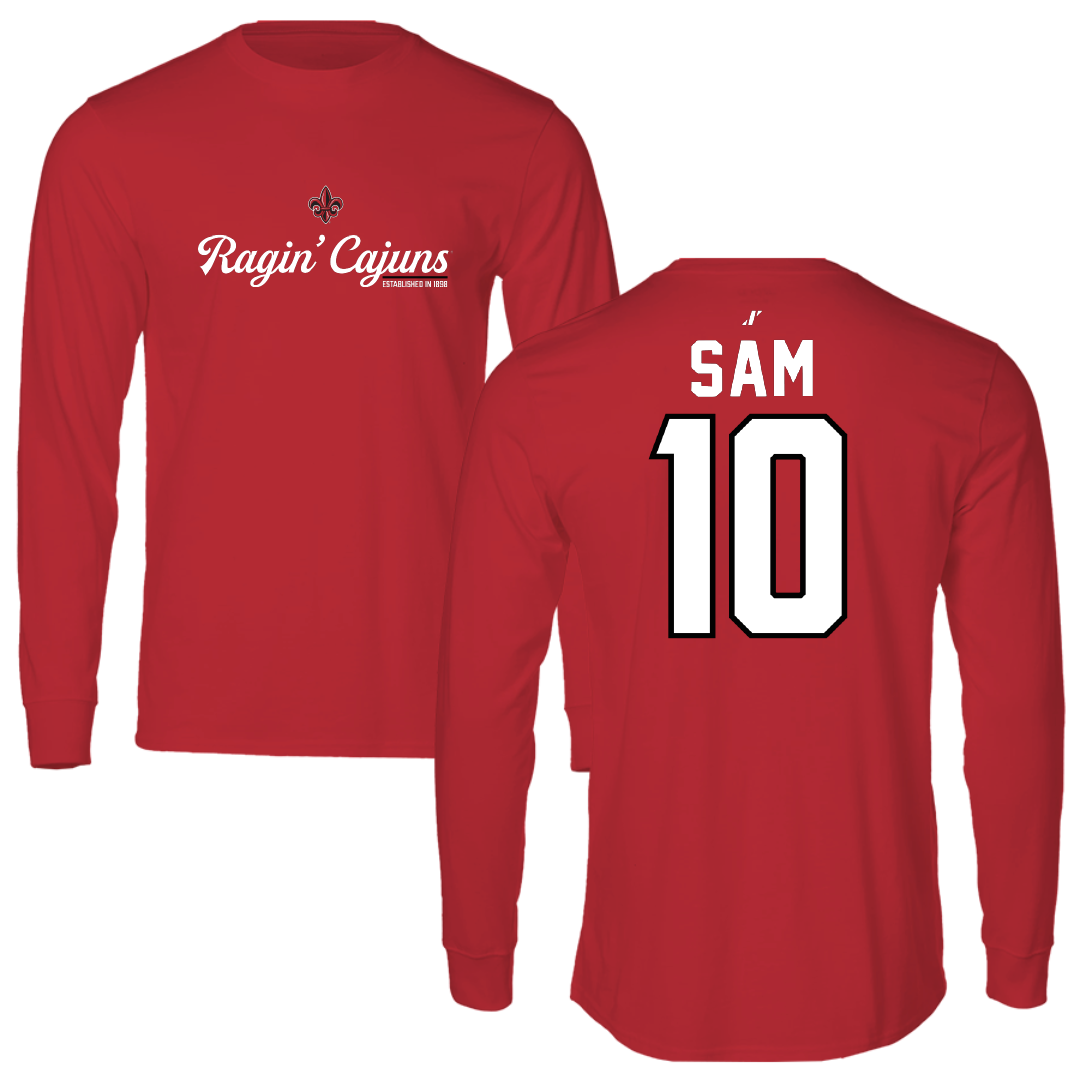 University of Louisiana at Lafayette Basketball Red General Performance Long Sleeve - #10 Aasia Sam