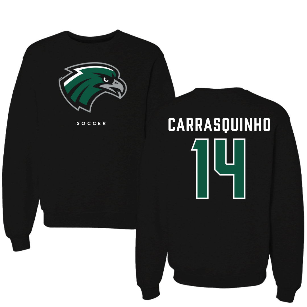 Northeastern State University Soccer Black Crewneck - #14 Miguel Carrasquinho