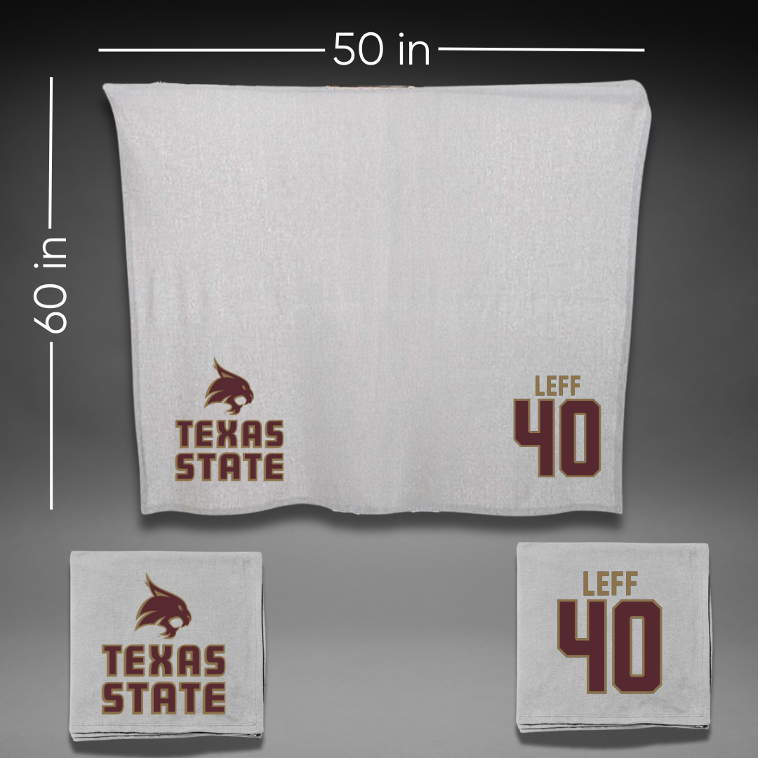 Texas State University Basketball Gray Blanket - #40 Nicole Leff