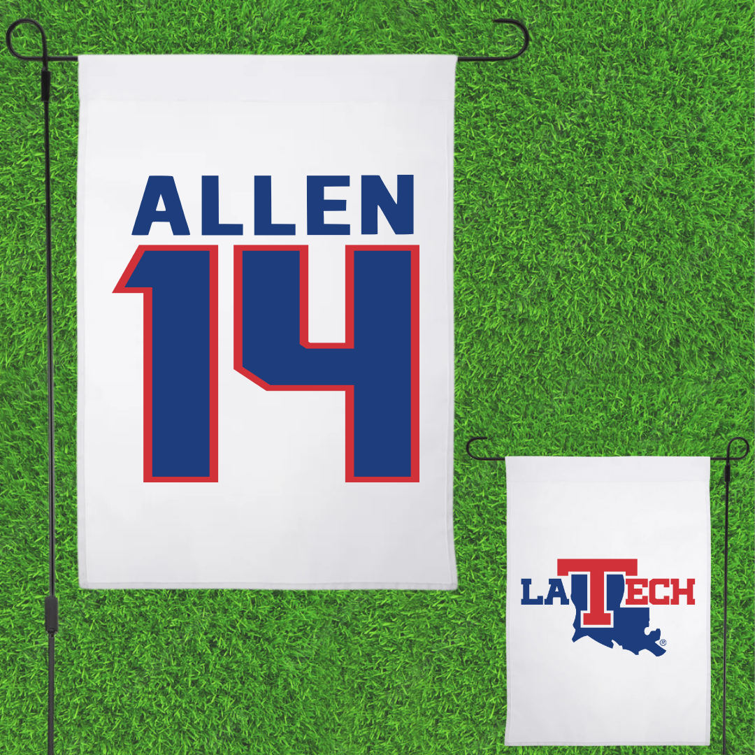 Louisiana Tech University Basketball White Garden Flag - #14 Will Allen