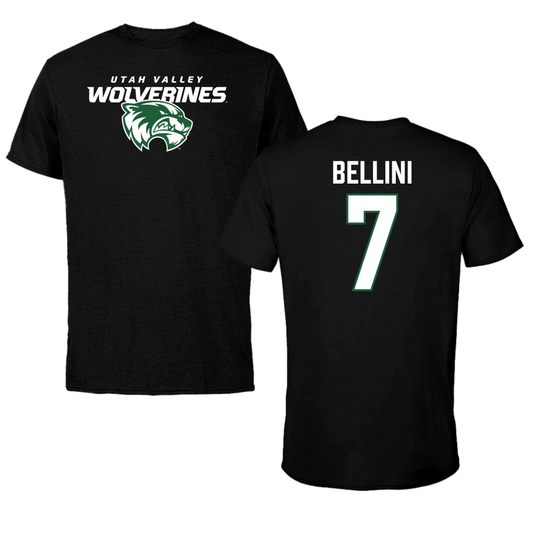 Utah Valley University Soccer Black Wolverines Tee - #7 Kendi Bellini
