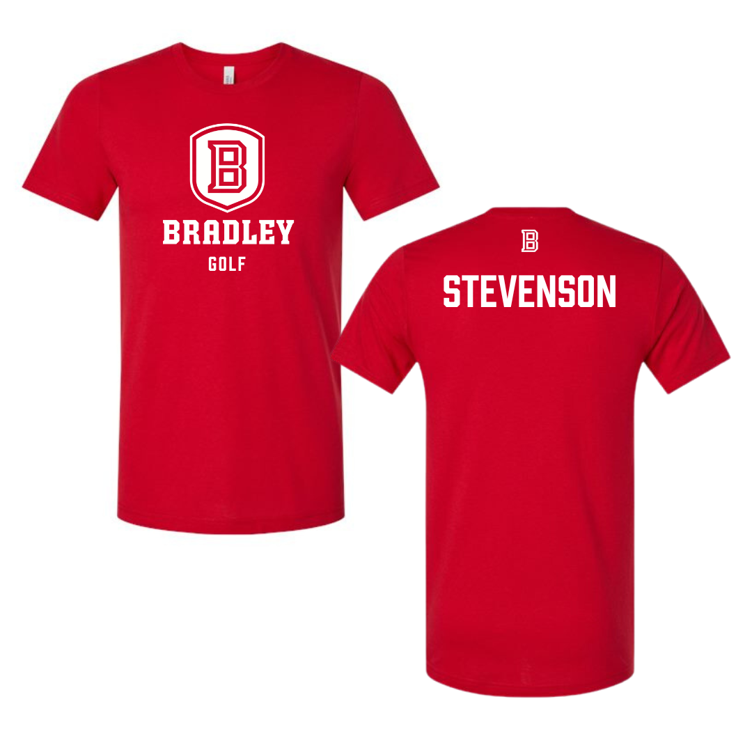 Bradley University Golf Red Performance Tee - Carter Stevenson