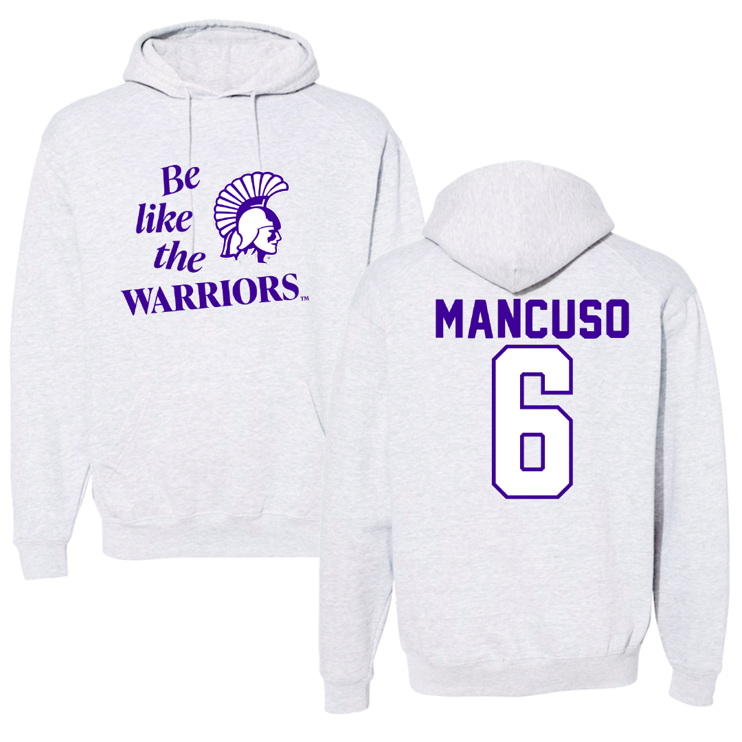 Winona State University Softball Light Gray Be Like Us Hoodie - #6 Tiegan Mancuso