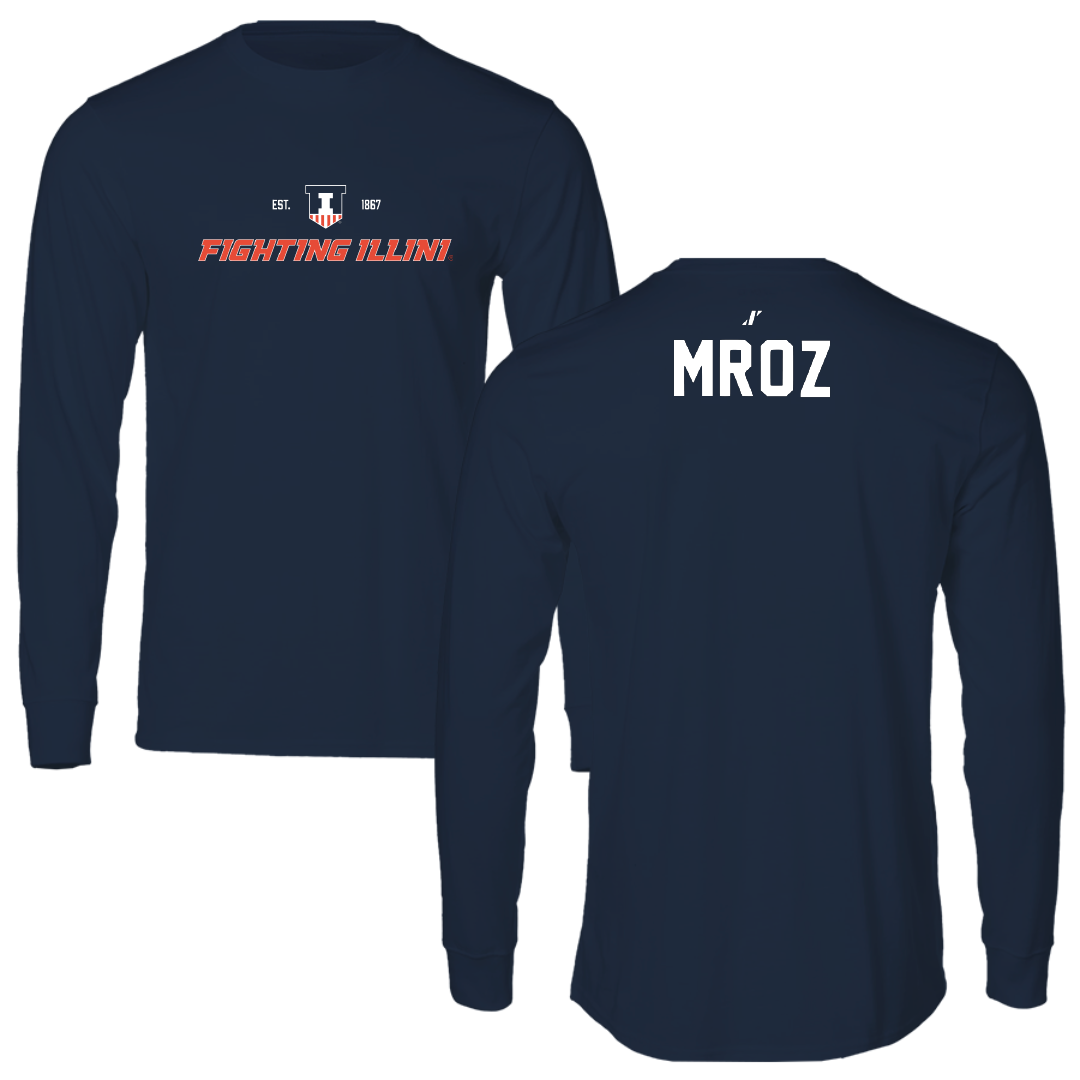 University of Illinois Tennis Navy General Performance Long Sleeve - William Mroz