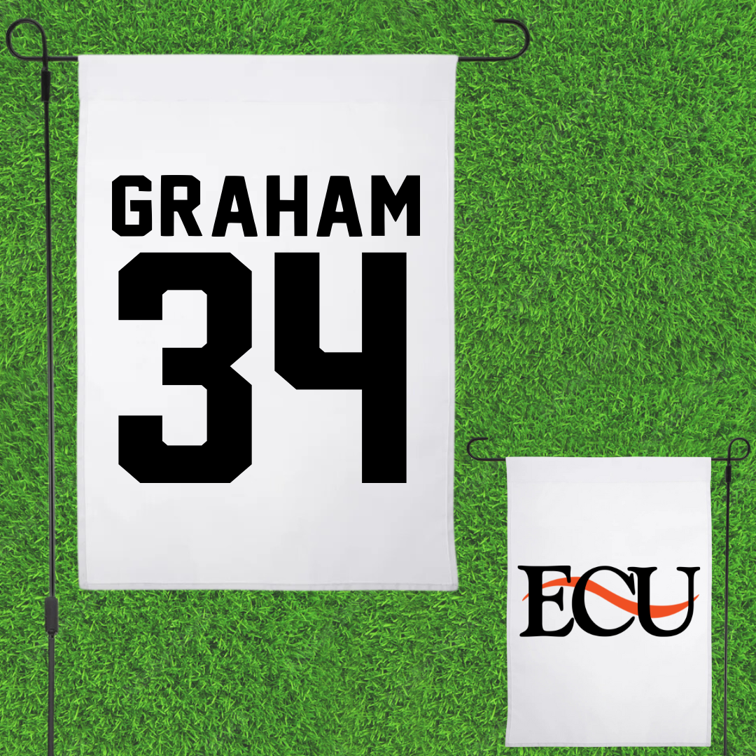 East Central University Football White Garden Flag - #34 Joshua Graham
