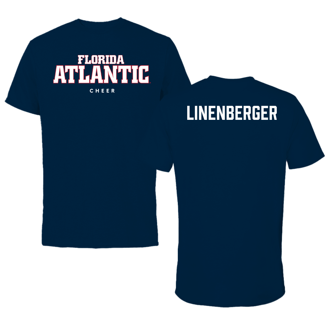 Florida Atlantic University Cheer Navy Block Tee - Lauren Linenberger