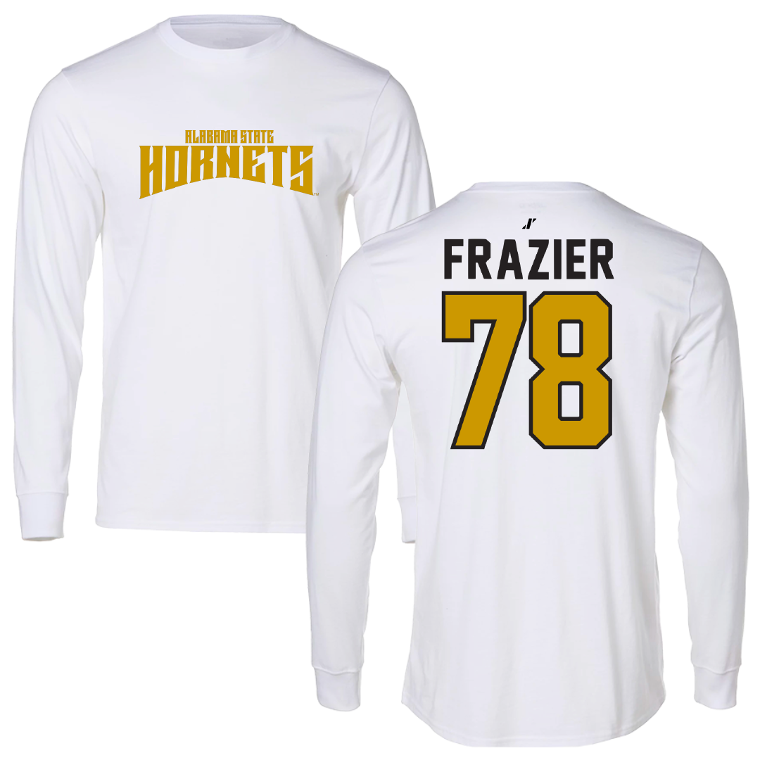 Alabama State University Football White Classic Long Sleeve - #78 Jeremiah Frazier