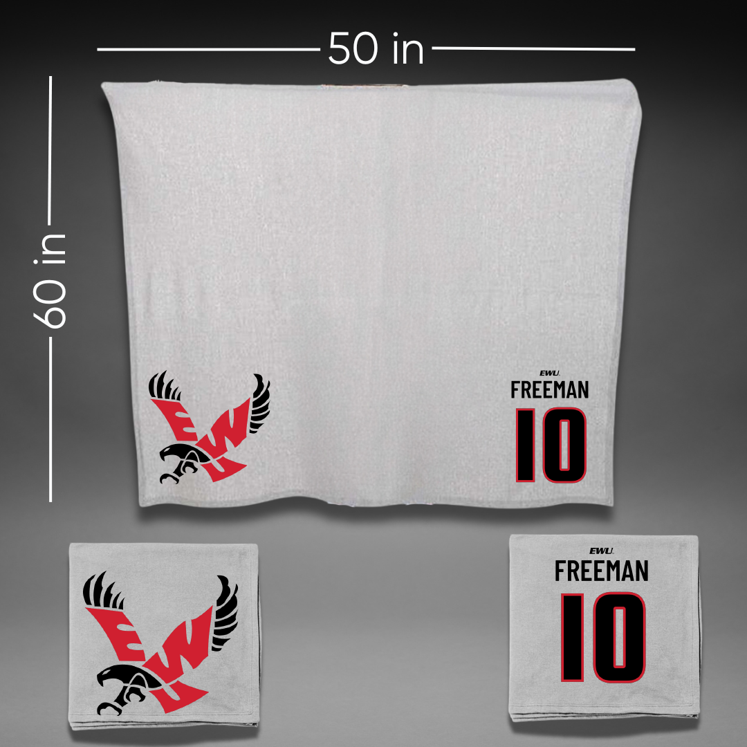 Eastern Washington University Soccer Gray Blanket - #10 Charity Freeman