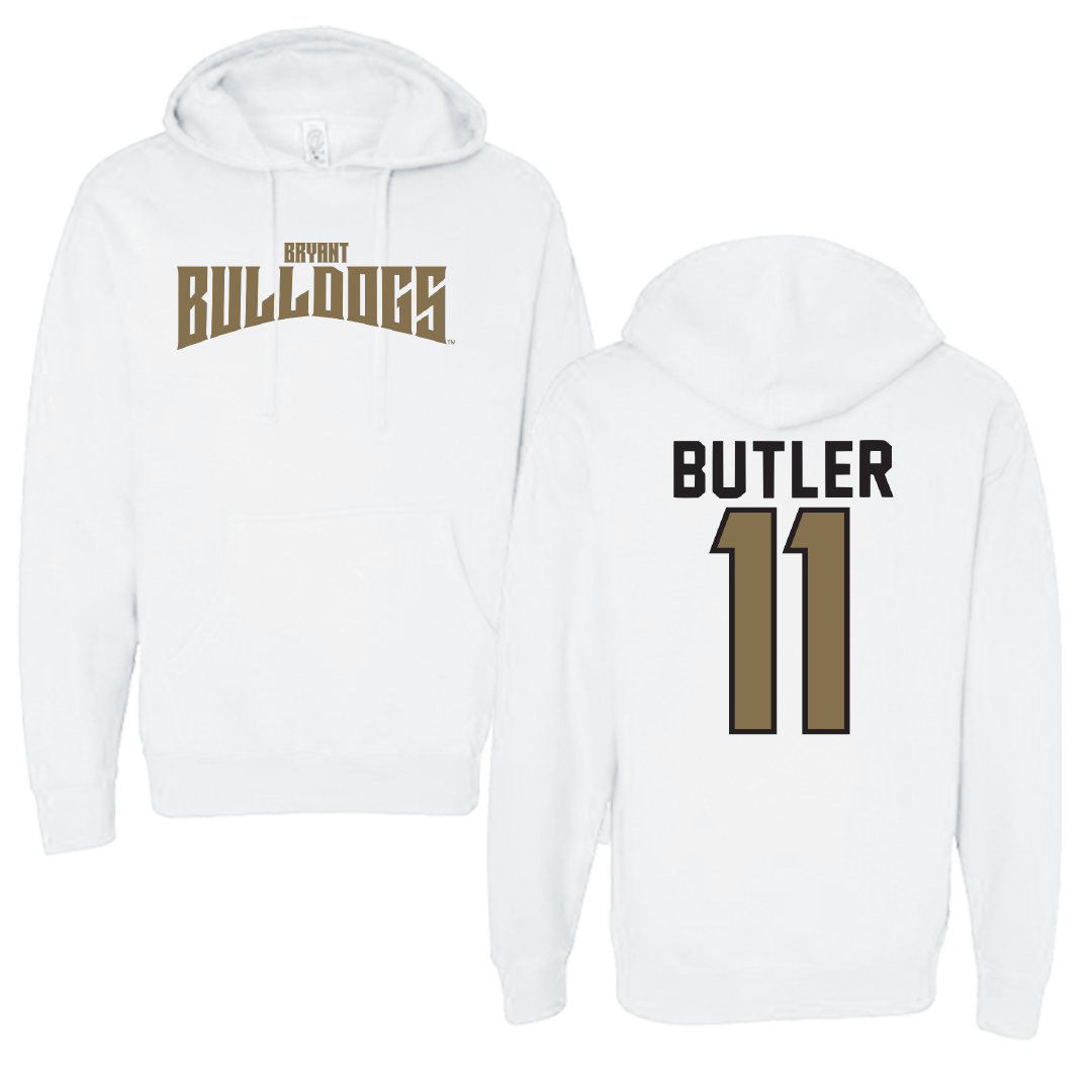 Bryant University Football White Classic Hoodie - #11 TJ Butler