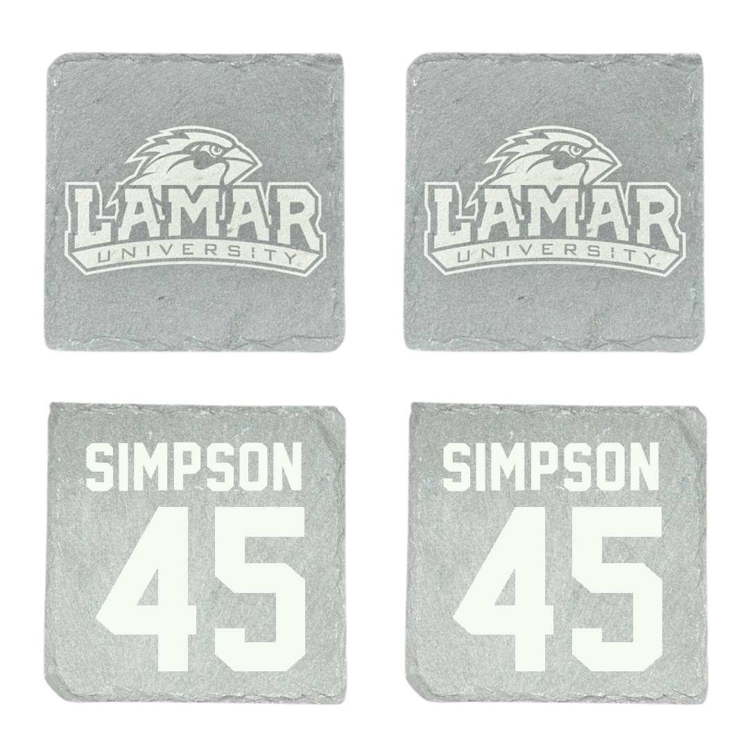Lamar University Football Stone Coaster (4 Pack)  - #45 Kei'trone Simpson