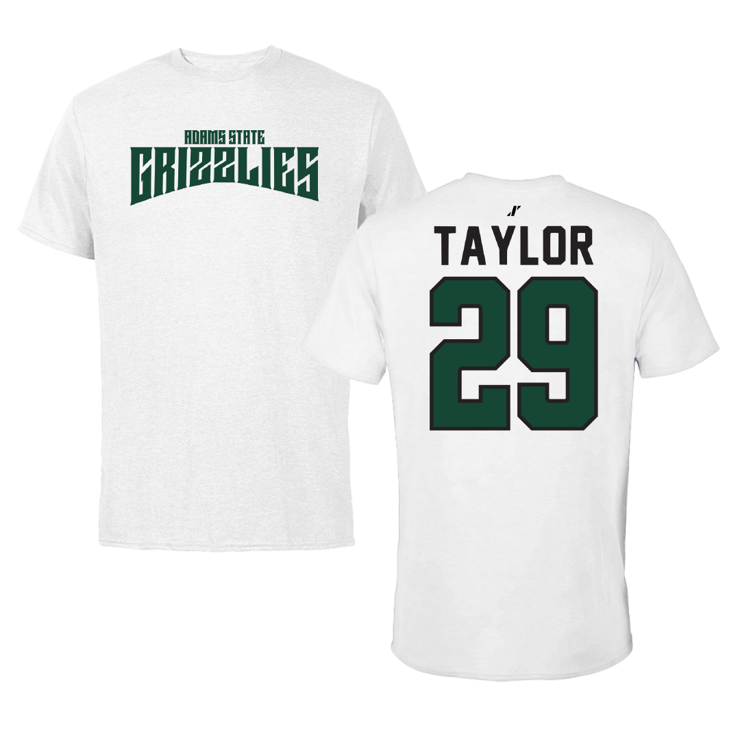Adams State University Football White Classic Tee - #29 Roscoe Taylor