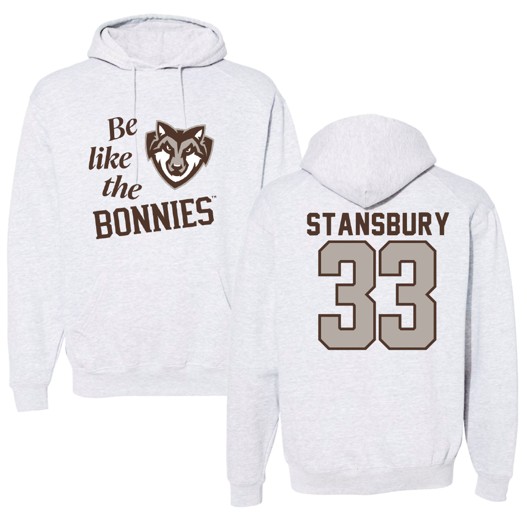 St. Bonaventure University Soccer Light Gray Be Like Us Hoodie - #33 Kendall Stansbury