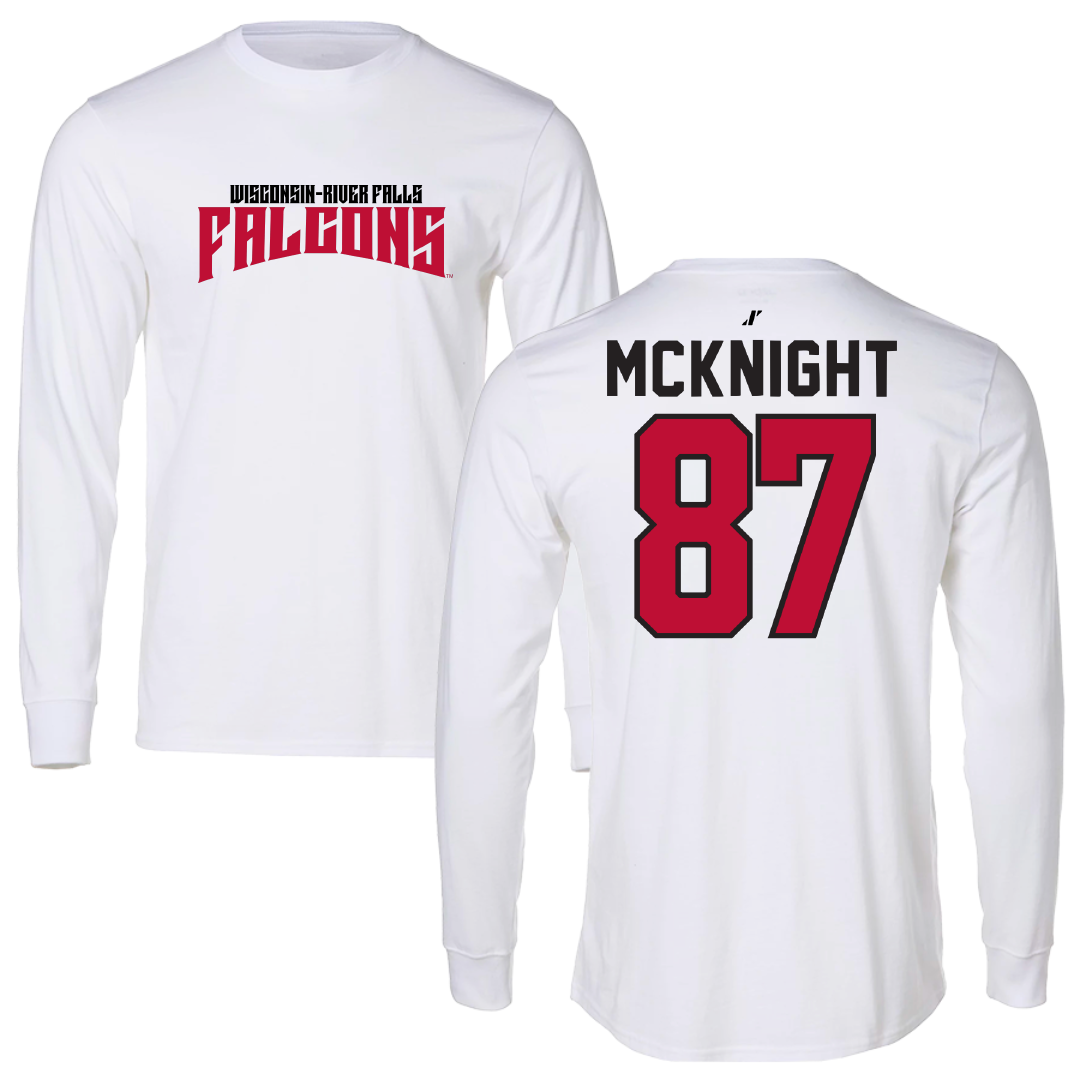 University of Wisconsin-River Falls Football White Classic Long Sleeve - #87 Brody McKnight