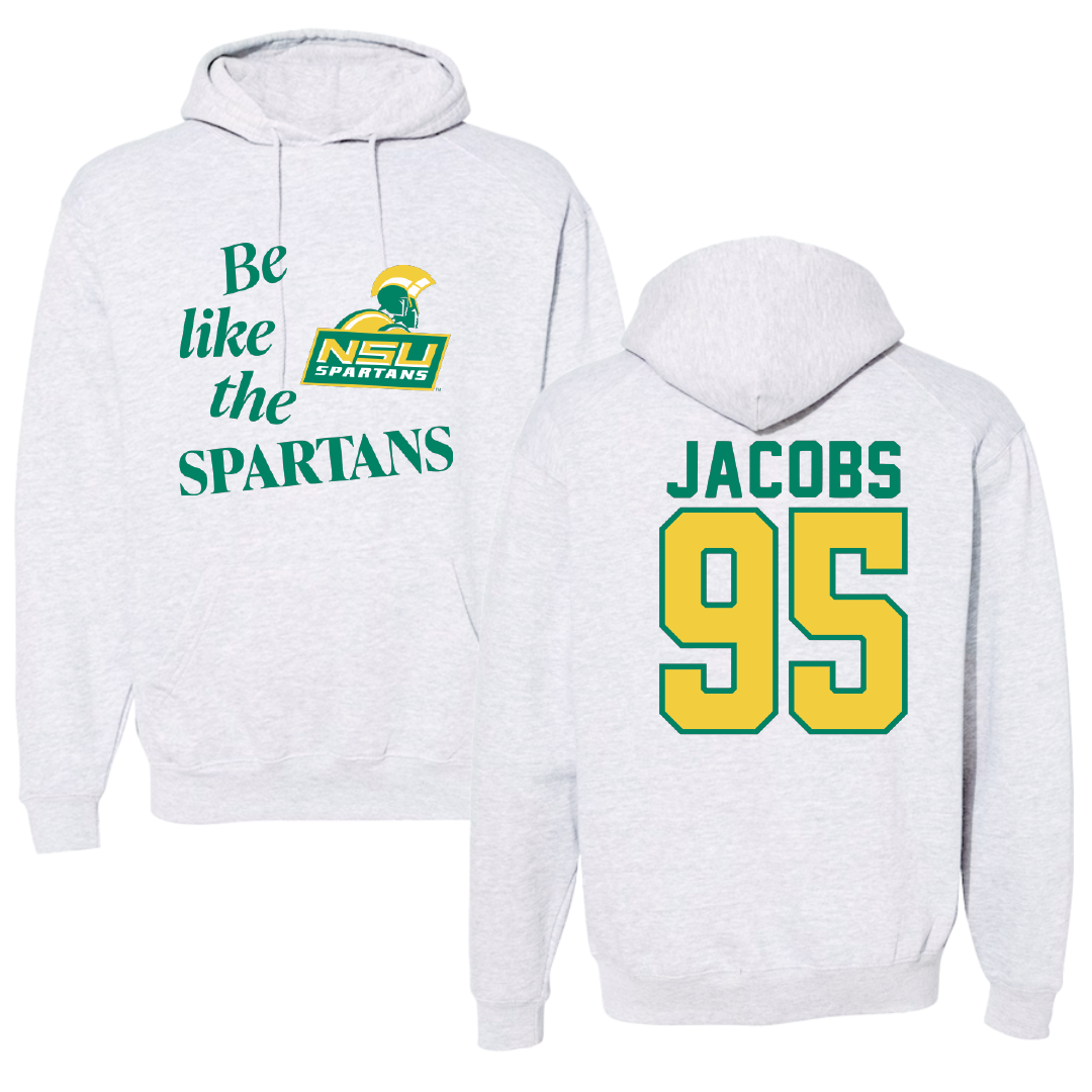 Norfolk State University Football Light Gray Be Like Us Hoodie - #95 Levontae Jacobs