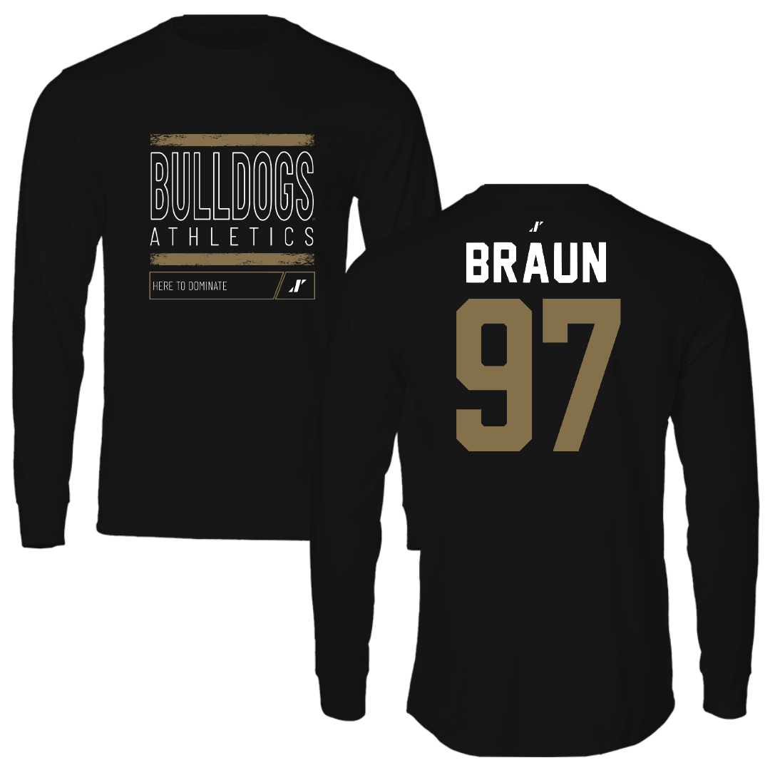 Bryant University Lacrosse Black Dominate Performance Long Sleeve - #97 Cole Braun