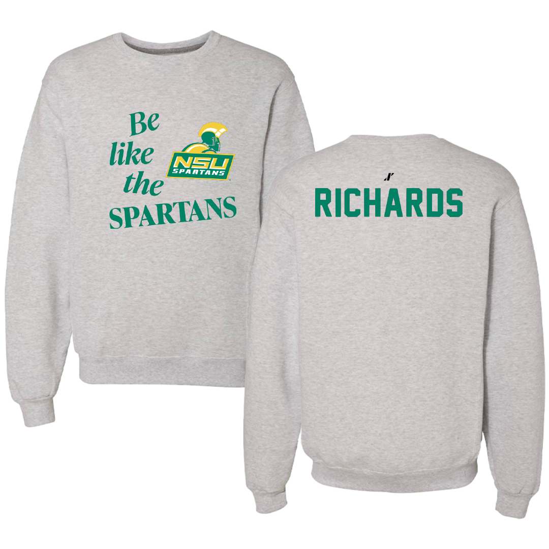 Norfolk State University TF and XC Light Gray Be Like Us Crewneck - Indya Richards